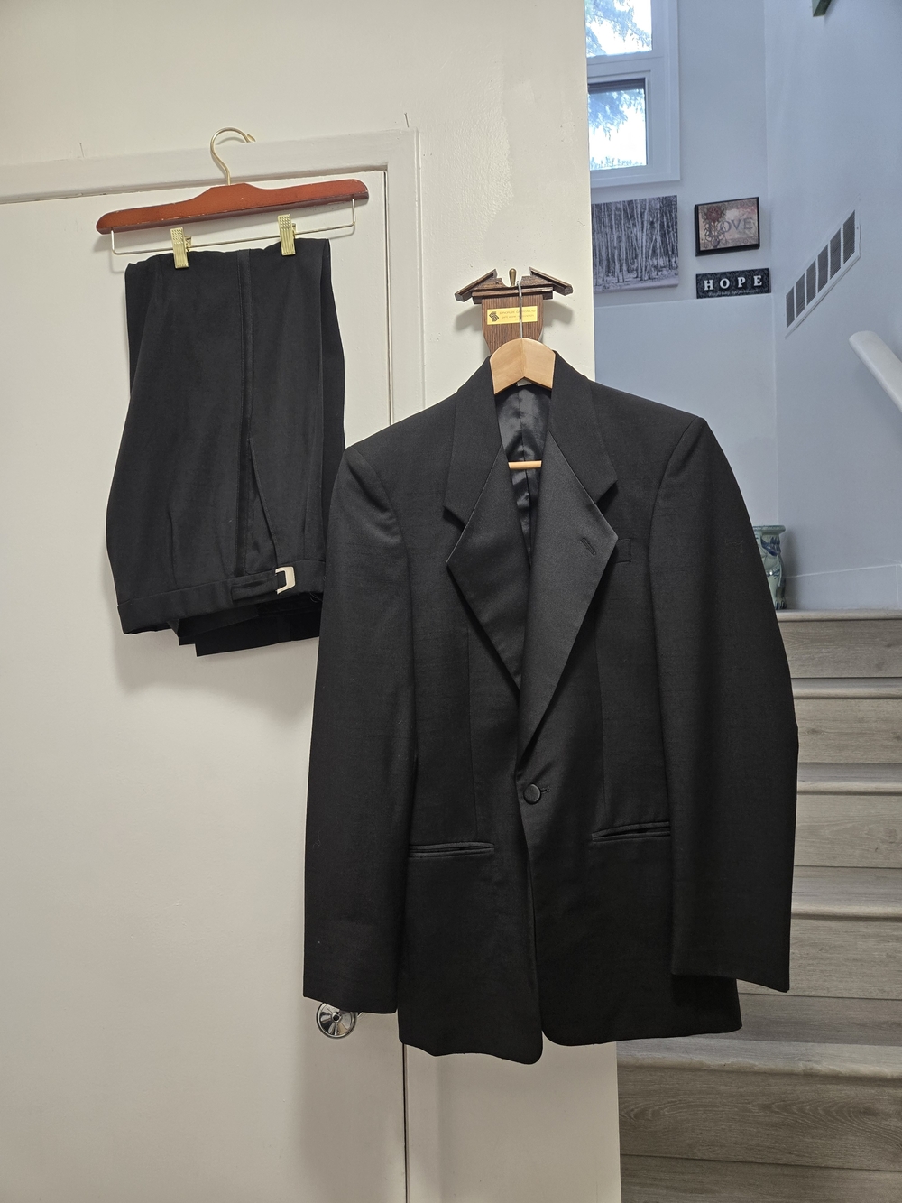 Vintage Yves Saint Laurent Menswear Black Tuxedo Suit Jacket & Trousers